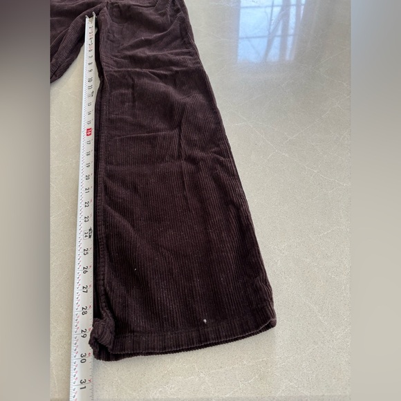 Zara Dark Brown Corduroy Pants Size 34 2 Straight Leg Trousers Business Casual - Picture 4 of 9